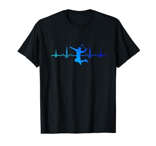 Federball Badmintonspieler Herren Badminton Herzschlag T-Shirt Federball Badmintonspieler Herren Badminton Herzschlag T-Shirt von Federball und Badminton Geschenke Herren und Damen