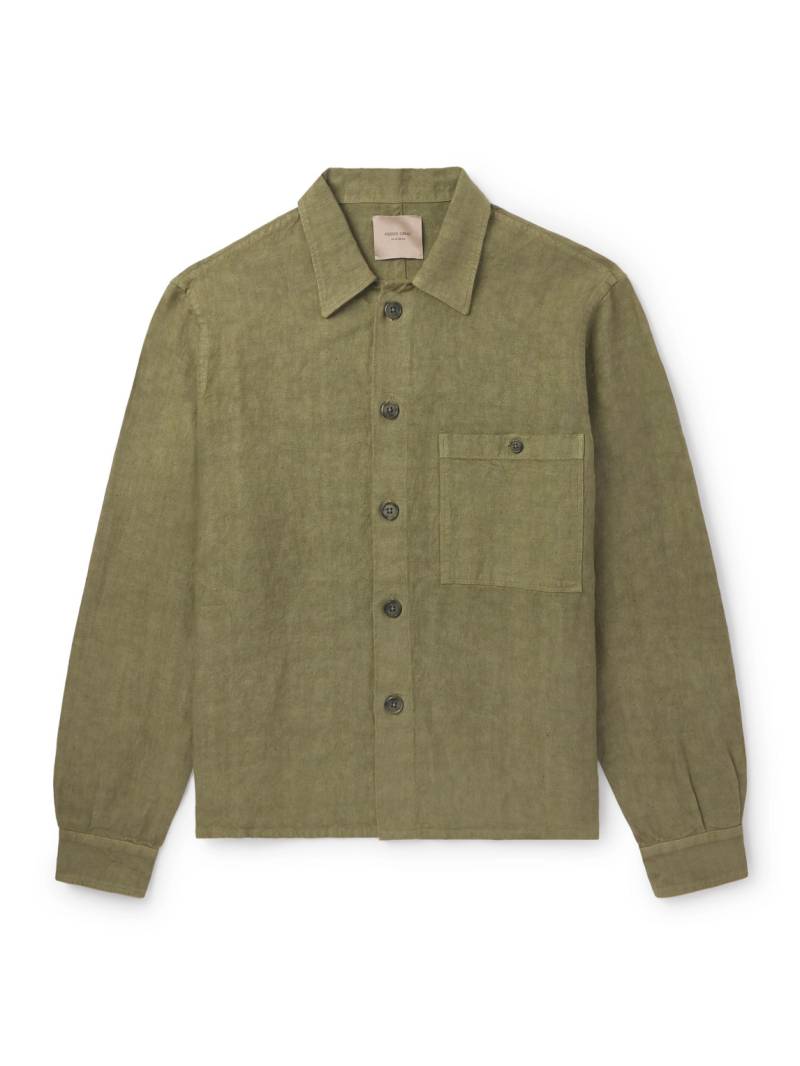 Federico Curradi - Linen Overshirt - Men - Green - S von Federico Curradi