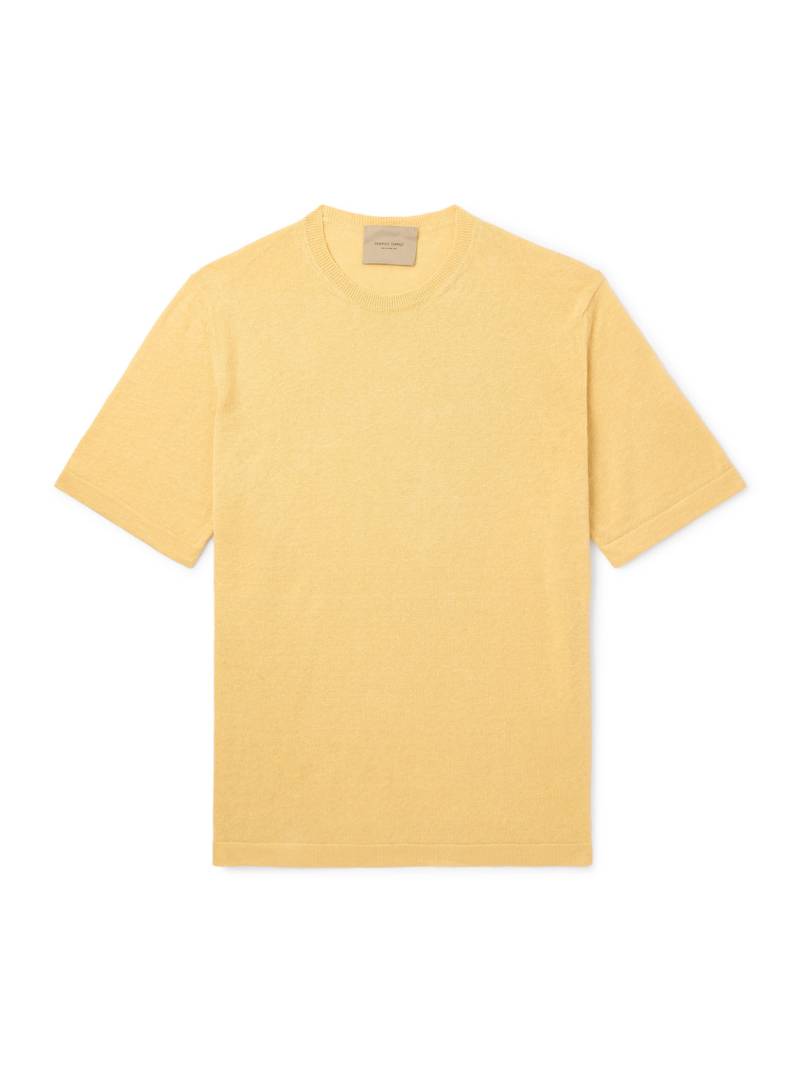 Federico Curradi - Linen and Organic Cotton-Blend T-Shirt - Men - Yellow - S von Federico Curradi