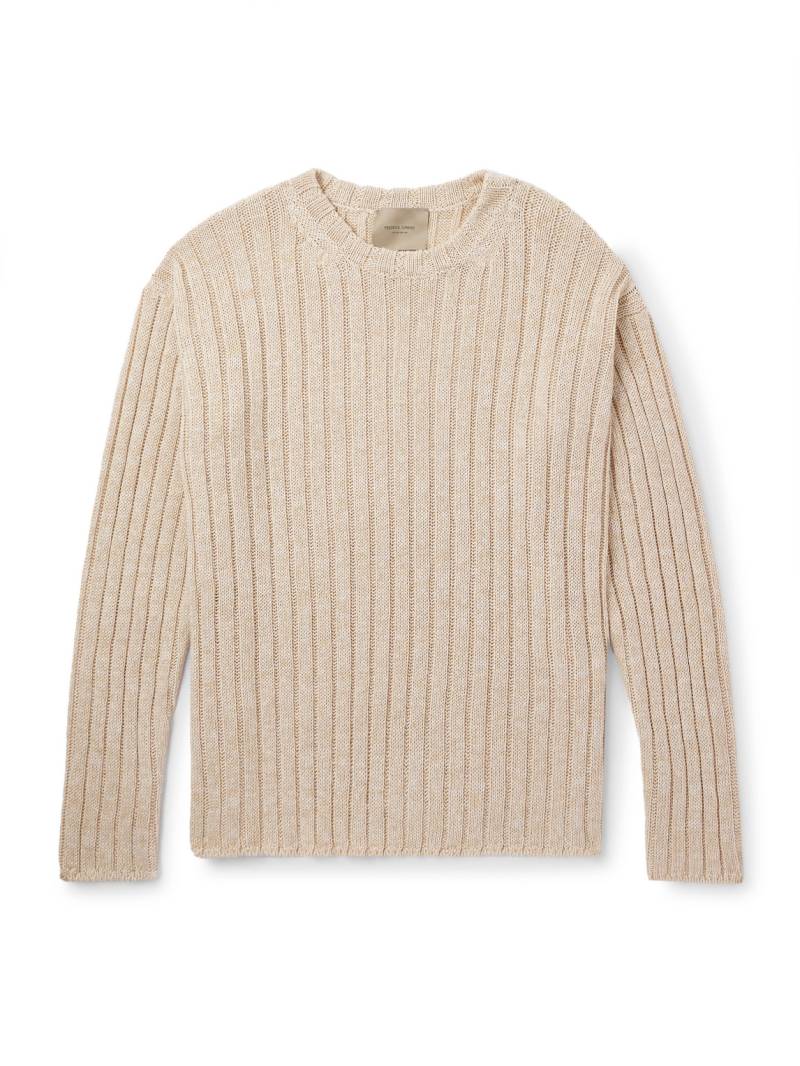 Federico Curradi - Ribbed Linen and Organic Cotton-Blend Sweater - Men - Neutrals - XXL von Federico Curradi