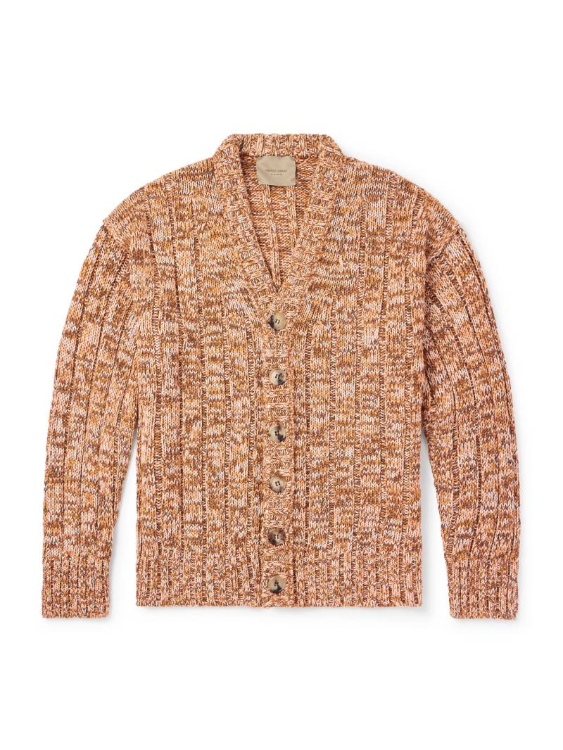 Federico Curradi - Ribbed Mulberry Silk Cardigan - Men - Orange - L von Federico Curradi