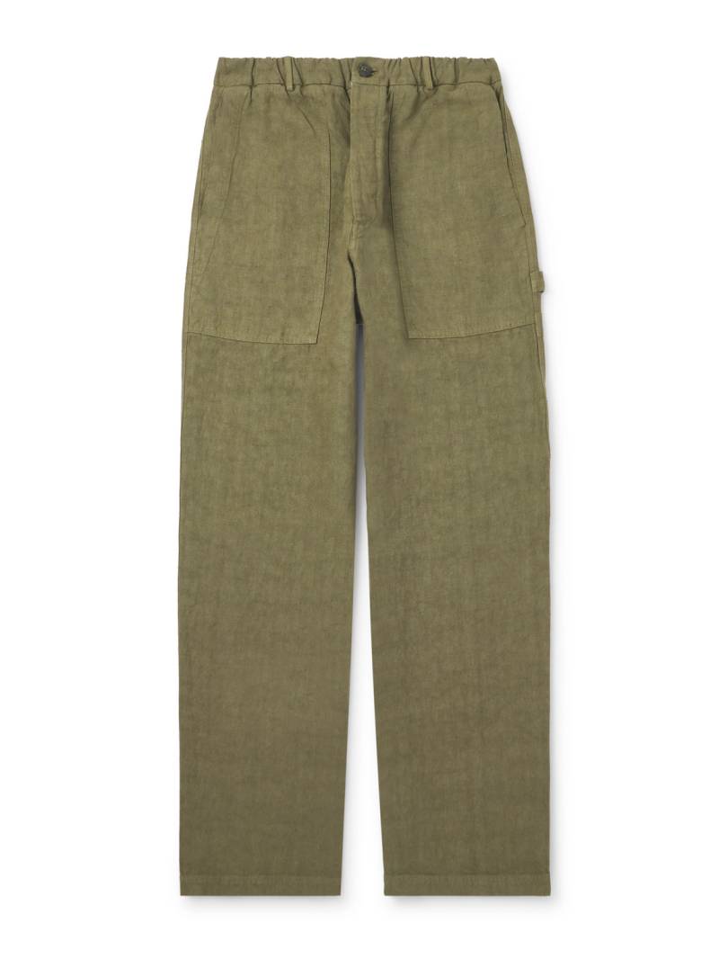 Federico Curradi - Wide-Leg Linen Trousers - Men - Green - IT 50 von Federico Curradi