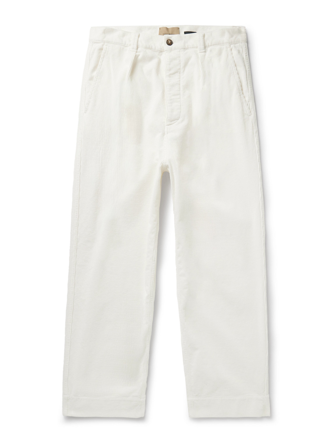 Federico Curradi - Wide-Leg Pleated Cotton-Blend Corduroy Trousers - Men - White - IT 54 von Federico Curradi