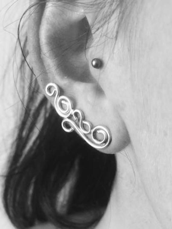 Yazmin Von Fedha - Sterling Silber Filigran Ohr Bergsteiger Perfekt Für Bohochic Festival Look von FedhaDesigns
