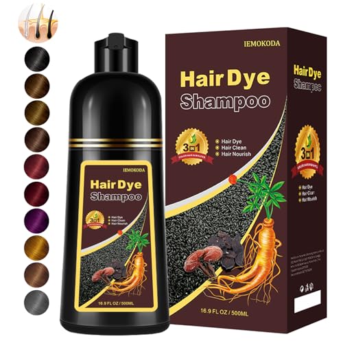 Fedulili Instant Cherry Brown Haarfärbe-Shampoo für graues Haar, 3-in-1, natürliches Haarfarbenshampoo für Damen und Herren, braune Farben in 10-15 Minuten, Abdeckung 100 % Inhaltsstoffe auf Basis von von Fedulili
