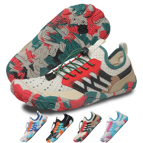 Hike Barfußschuhe Damen Herren Pro Wasserschuhe Breite Zehenbox rutschfest Unisex Athletic Outdoor Laufschuhe, Fm007 Camel, 11-11.5 Wide Women/9-9.5 Wide Men von FeedMoo