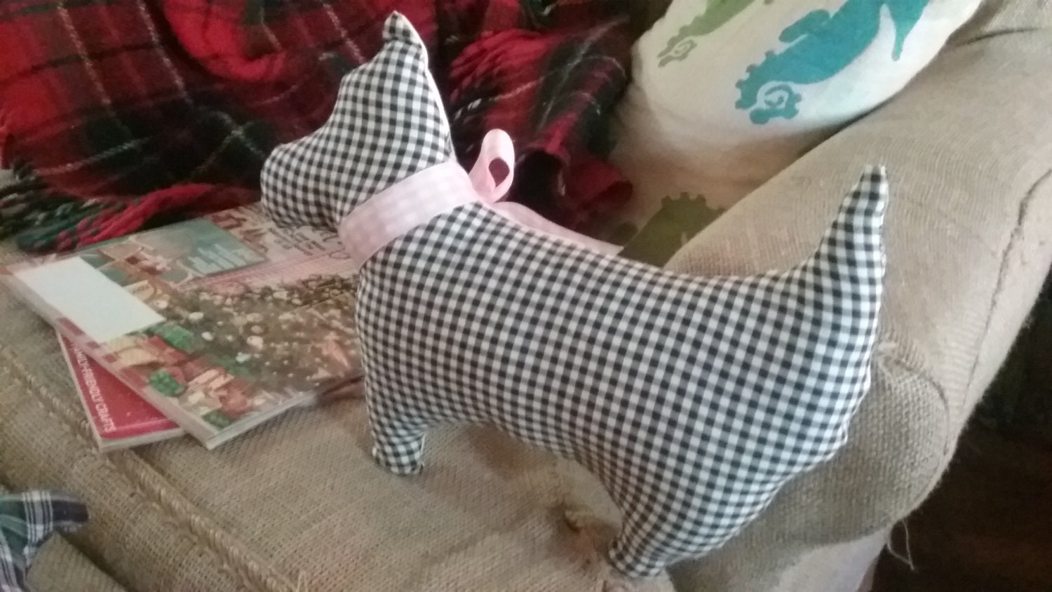 Toile Und Vichy-Karo Scottie Hund Toile Und Vichy-Karo Scottie Hund von FeedsacksandFluff