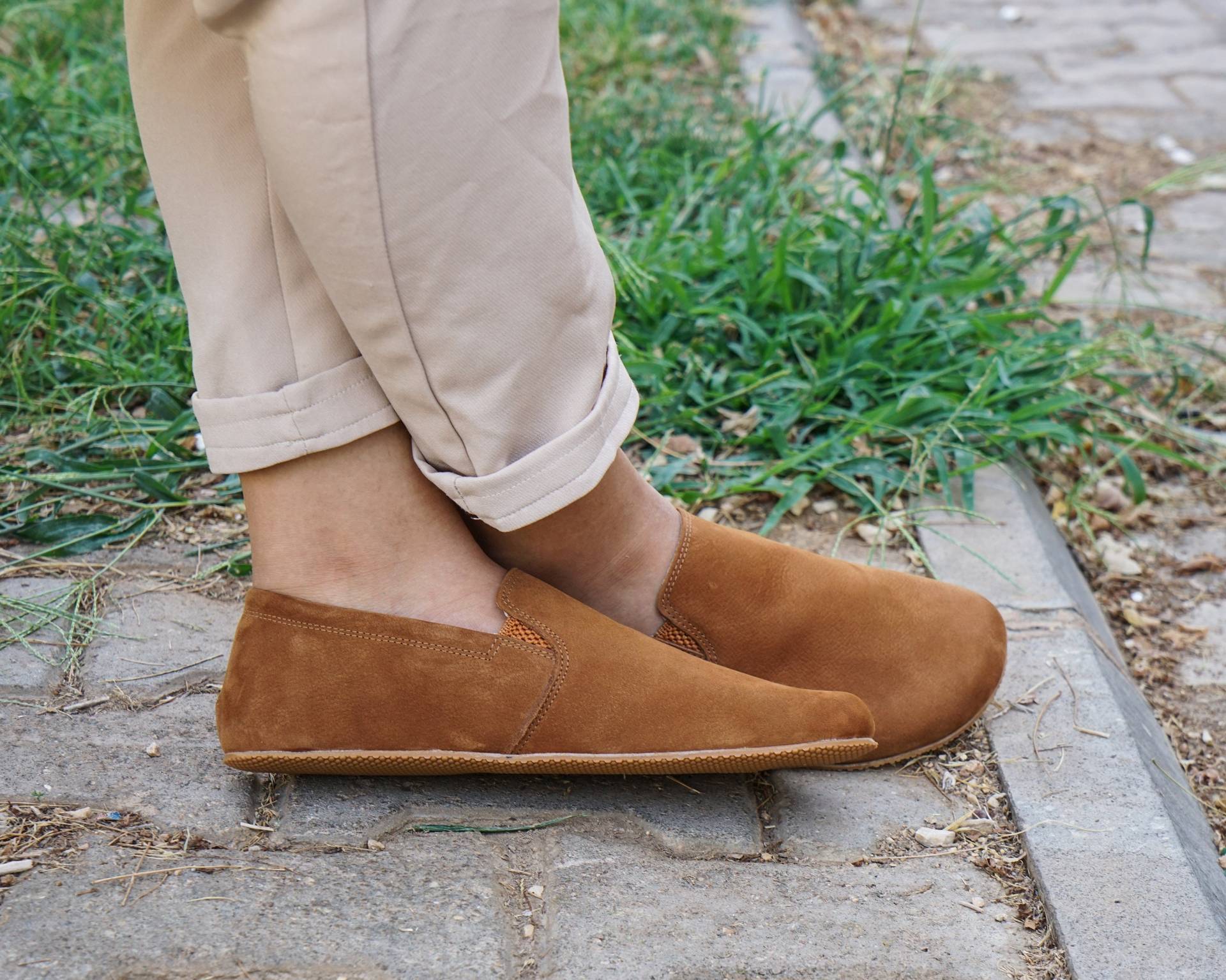 Damen Barfuß Schuhe in Hellbraun Aus Nubukleder Handmade Zero Drop Damen Barfuß Schuhe in Hellbraun Aus Nubukleder Handmade Zero Drop von FeelBarefoot