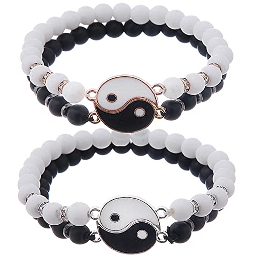 Feelairy 4 Stück Matching Yin Yang Armband, Verstellbare Tai Chi, Pärchen, Bester Freund, Freundschafts-BFF Geschenke für Mädchen Freund Freundin Valentinstag Feelairy 4 Stück Matching Yin Yang Armband, Verstellbare Tai Chi, Pärchen, Bester Freund, Freundschafts-BFF Geschenke für Mädchen Freund Freundin Valentinstag von Feelairy