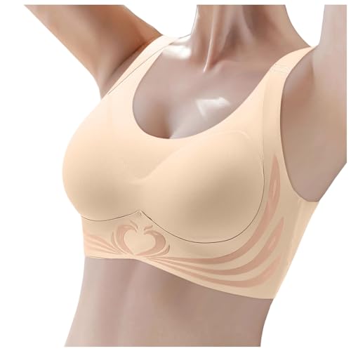 Feelcrag Haltungskorrektur-BH for Damen Push Up Soft BH Ohne Bügel Große Brüste Seamless Sport Bügelloser Stütz BH 1 Stück Super Gather BH Mastektomie BHS Stütz Lift BH von Feelcrag