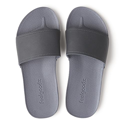 Feelgoodz Unisex Banyan Sustainable Spa/Shower rutschfeste Slide Sandalen, GRAU, XX-Large von Feelgoodz