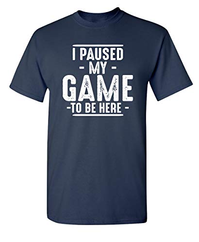 T-Shirt mit Aufdruck "I Paused My Game to Be Here" - Blau - X-Groß T-Shirt mit Aufdruck "I Paused My Game to Be Here" - Blau - X-Groß von Feelin Good Tees