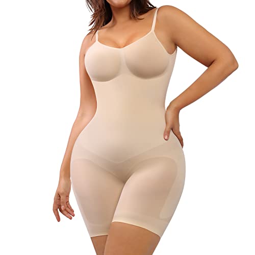 FeelinGirl Bodysuit Shapewear Bauchweg, Rückenfreier Body für Frauen, Nahtloser Faja Körperformer, Sculpting Shaper Überbrust, Formende Bodys Kolbenheber Hautfarben XS/S von FeelinGirl