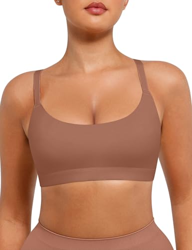 FeelinGirl BH Damen Ohne Bügel Seamless Bra Bequemer Ungepolstert Bralette mit Breiten Verstellbaren Trägern Atmungsaktiv für Alltag und Schlaf Mocabraun S von FeelinGirl