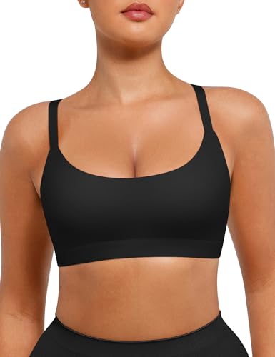 FeelinGirl BH Damen Ohne Bügel Seamless Bra Bequemer Ungepolstert Bralette mit Breiten Verstellbaren Trägern Atmungsaktiv für Alltag und Schlaf Schwarz S von FeelinGirl
