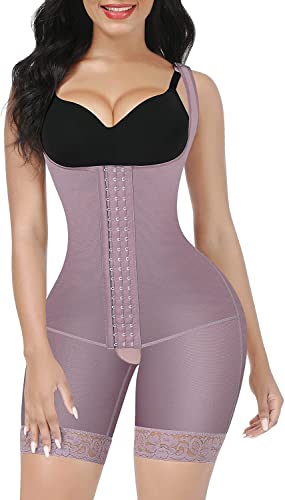 FeelinGirl Damen Formende Bodys Bauch Weg Shapewear mit 3 Reihen Haken Figurformender mit Breite Schultergurte Taillenformer Hohe Taille Angenehm Shaping Bodysuit Braun L von FeelinGirl