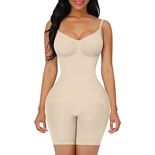 FeelinGirl Shapewear Bodysuit Nahtlos V-Ausschnitt Formende Bodys für Damen Bauch Weg Überbrust Seamless Body Shaper mit Verstellbarer Riemen 5XL von FeelinGirl