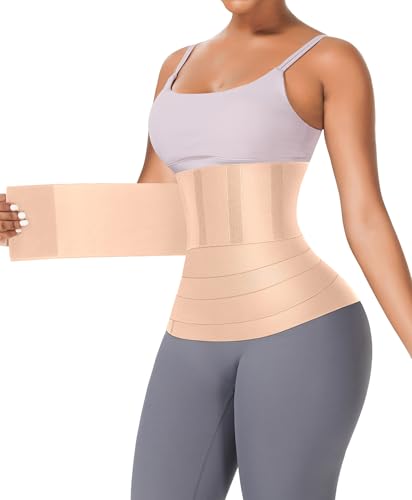 FeelinGirl Snatch Bandage Invisible Wrap Waist Trainer Verstellbarer Korsett Bauchwickelgürtel Taillenformer Unterbrust Sport Beige Einheitsgröße von FeelinGirl