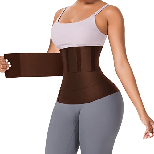 FeelinGirl Snatch Bandage Invisible Wrap Waist Trainer Verstellbarer Korsett Bauchwickelgürtel Taillenformer Unterbrust Sport Braun Einheitsgröße von FeelinGirl