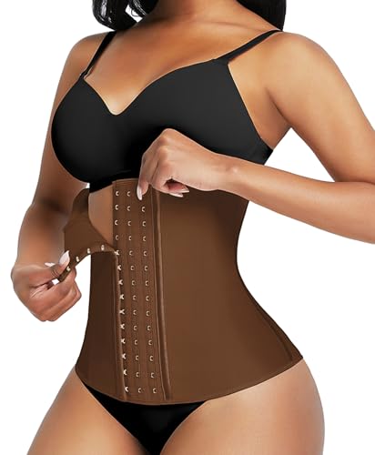 FeelinGirl Waist Trainer Damen Korsage Bauchweg mit 9 Stahlknochen Korsett Shapewear aus Latex Taillenmieder Unterbrust Shaper Corsage mit 3 Reihen Haken Braun 5XL FeelinGirl Waist Trainer Damen Korsage Bauchweg mit 9 Stahlknochen Korsett Shapewear aus Latex Taillenmieder Unterbrust Shaper Corsage mit 3 Reihen Haken Braun 5XL von FeelinGirl