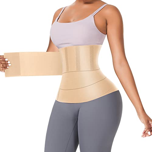 FeelinGirl Snatch Bandage Invisible Wrap Waist Trainer Verstellbarer Korsett Bauchwickelgürtel Taillenformer Unterbrust Sport Beige Einheitsgröße von FeelinGirl