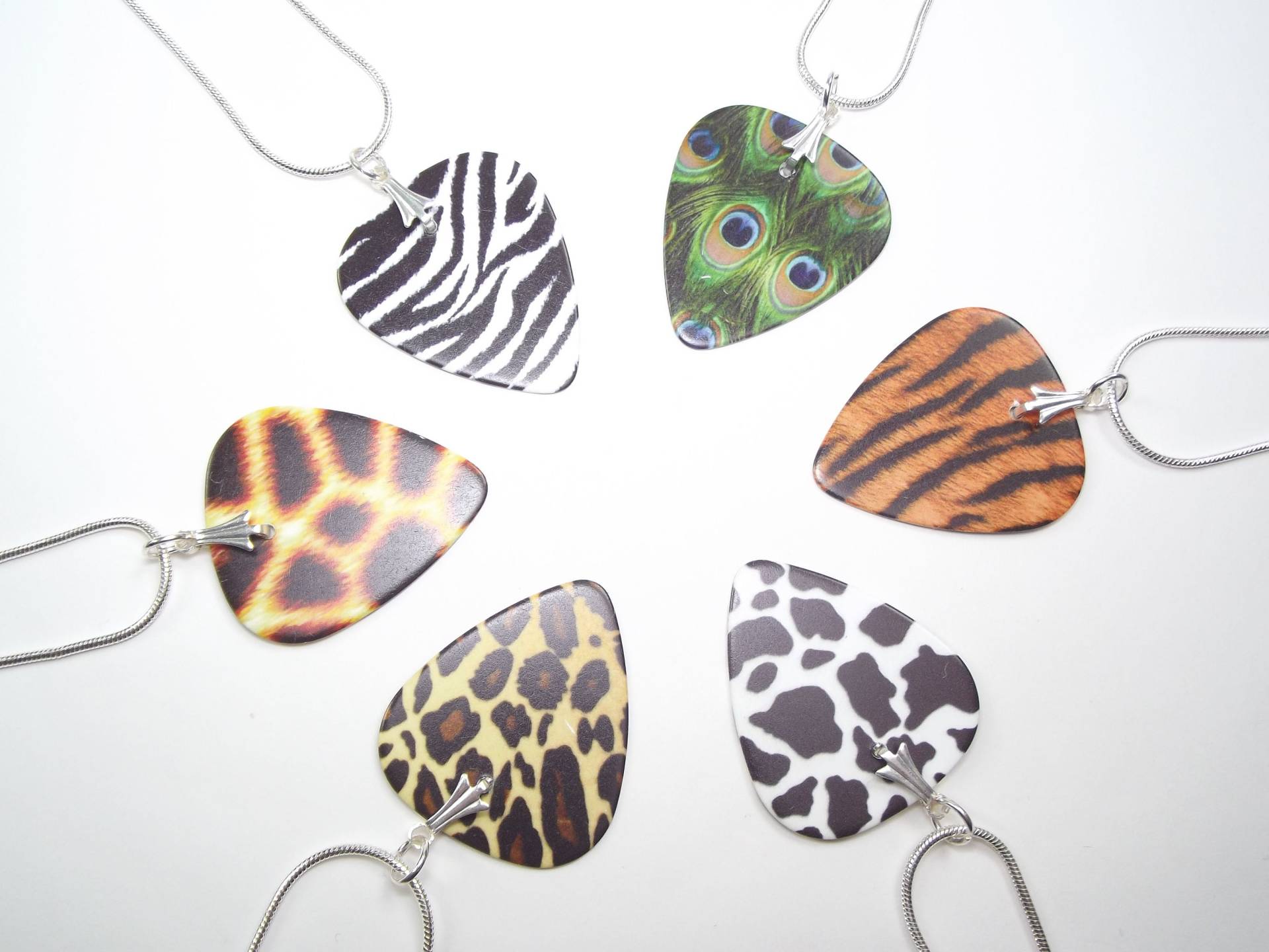 Animal Print Plektrum Halskette 925 Silber Ohrringe, Festival Fashion von FeelmoreloveBoutique