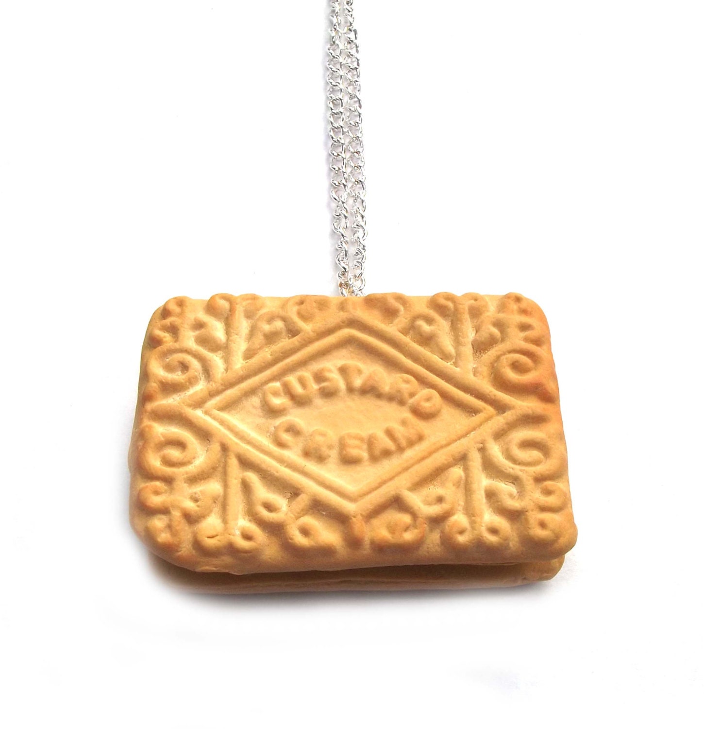Creme Keks Halskette Polymer Clay Teatime Schmuck von FeelmoreloveBoutique