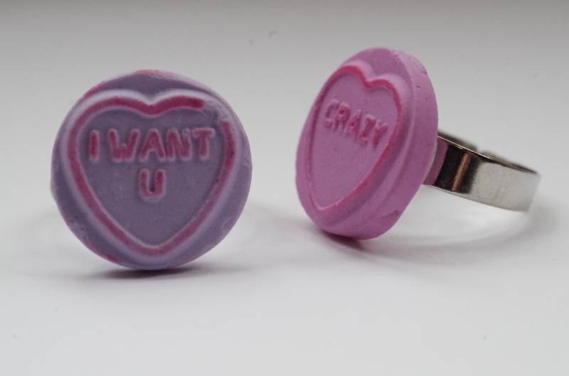 Liebe Herz Verstellbar Ring Pastel Candy Schmuck von FeelmoreloveBoutique