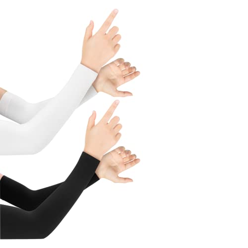 Feelorna 2 Pairs Kühlarm Ärmel für Frauen und Männer, UV-Schutz Atmungsaktive Arm Ärmel, Kompression Outdoor Sport Ärmel zum Abdecken für Radfahren Wandern (Ohne Daumenloch) von Feelorna