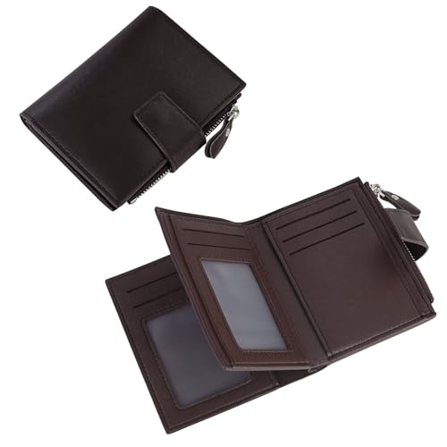 Feelorna Geldbörse Herren, Große Kapazität Portemonnaie PU Leder Geldbörse Herren mit Reißverschluss Münzfach, Kreditkartenetui mit 11 Kartenfächern und 2 Ausweisfächern (Kaffeefarbe) von Feelorna