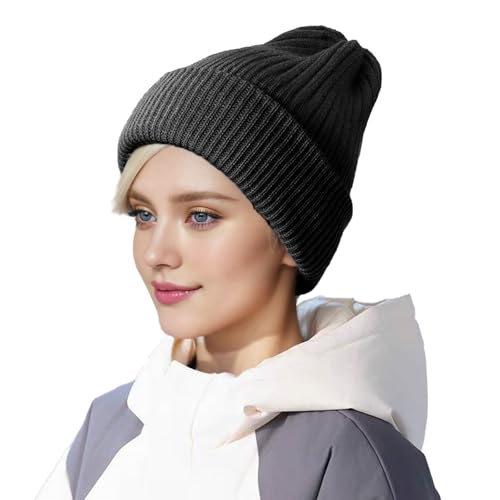 Feelorna Strickmützen Damen, Winter Warme Slouch Beanie Mütze Winddicht Weiche Wintermütze Klassische Elastisch Winter Mütze Damen von Feelorna