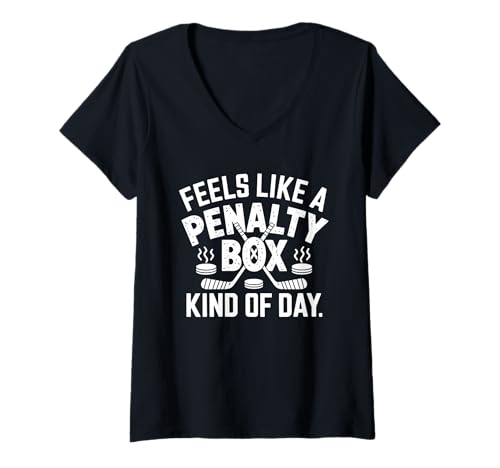 Damen Fühlt Sich an wie EIN Tag im Strafraum Lustiger Hockeyspieler T-Shirt mit V-Ausschnitt Damen Fühlt Sich an wie EIN Tag im Strafraum Lustiger Hockeyspieler T-Shirt mit V-Ausschnitt von Feels Like A Penalty Box Kind Of Day Ice Hockey