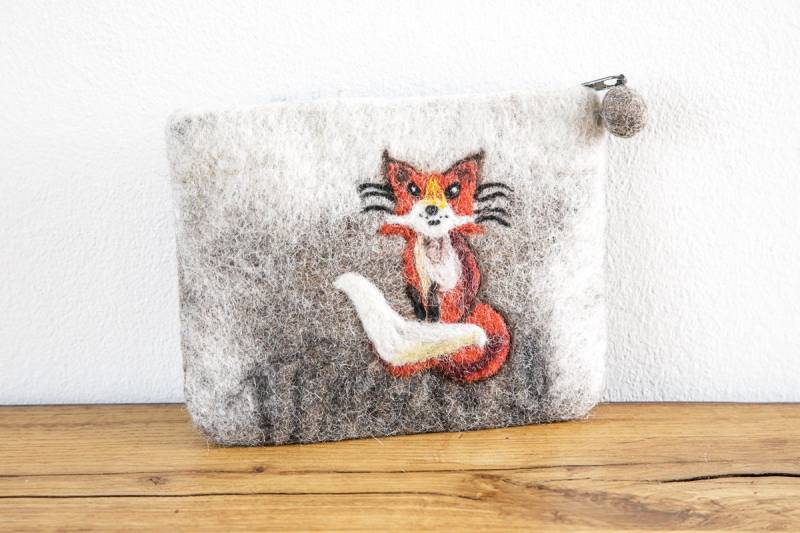 Filztäschchen Fuchs, Klein, Geldbeutel Mit Tiermotiv, Kleines Täschchen Aus Filz, Geschenk Mädchen Junge Kind von FeelzDeutschland