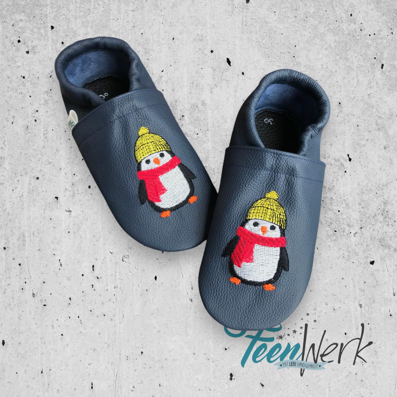 Ab 29, 00 Euro Lederpuschen "Pinguin" - Div. Farben/-Größen, Auf Wunsch Inkl. Name von FeenWerkDesign