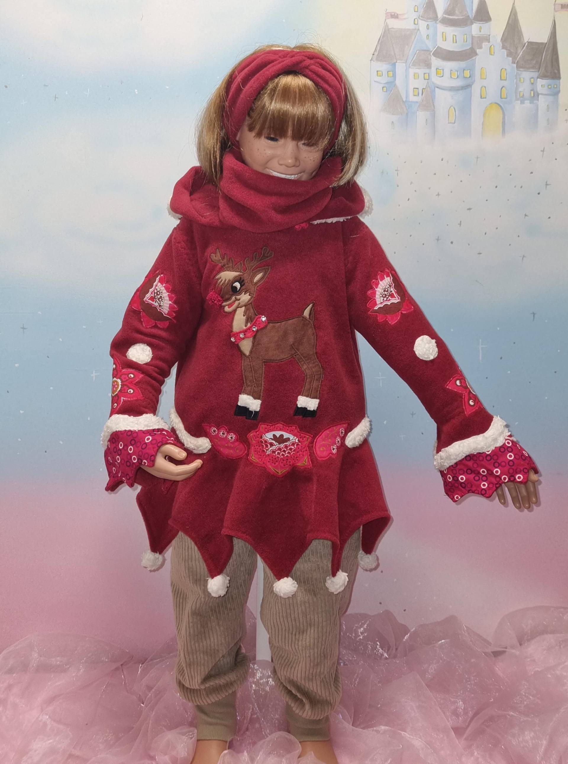 1Teil Weihnachten Zipfelpulli Gr. 86-140 Rudi Rehntier Winter Kapuzen Pullover Pulli Hoodie Rot Mädchen Unikat Handmade Feenkleiddesign 1Teil Weihnachten Zipfelpulli Gr. 86-140 Rudi Rehntier Winter Kapuzen Pullover Pulli Hoodie Rot Mädchen Unikat Handmade Feenkleiddesign von FeenkleidDesign2020