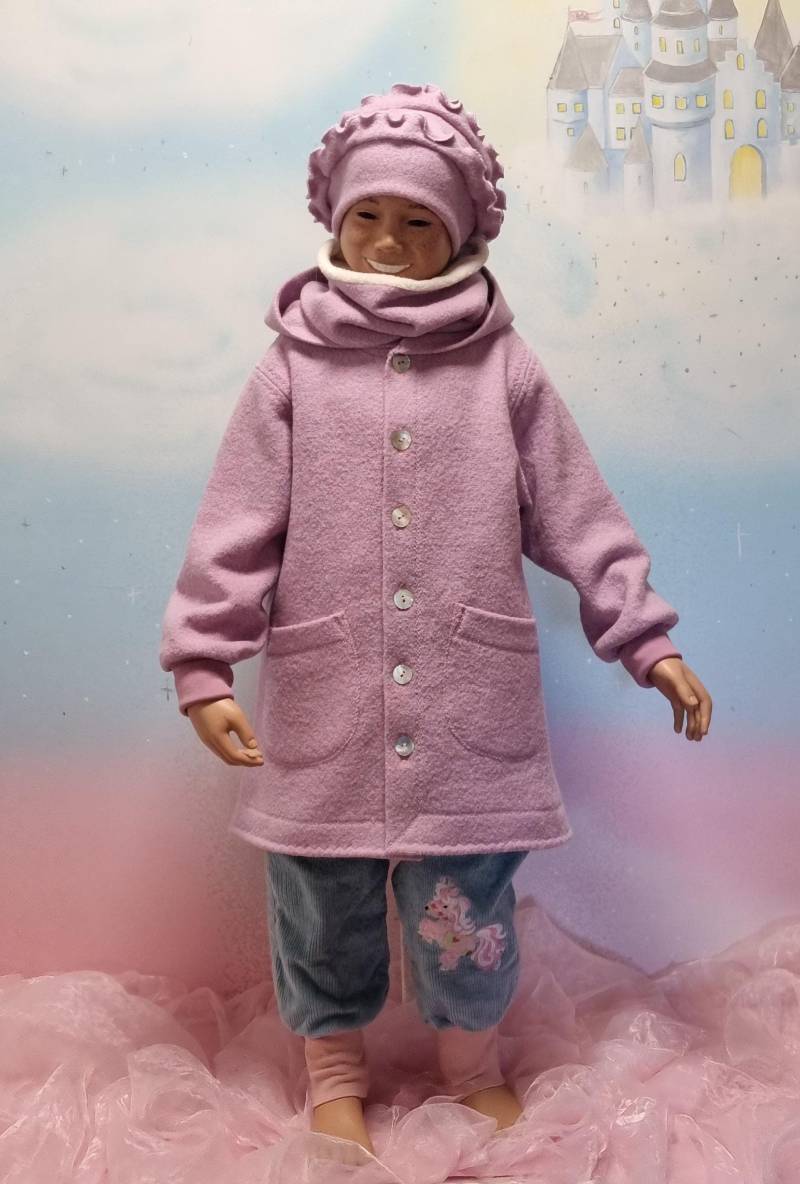 2Teile 100% Merino Wollwalkmantel Mit Innenfutter Superweicher Griff Individuell Gestalten Gr.86-140 Winterjacke Schurwolle Feenkleiddesign von FeenkleidDesign2020