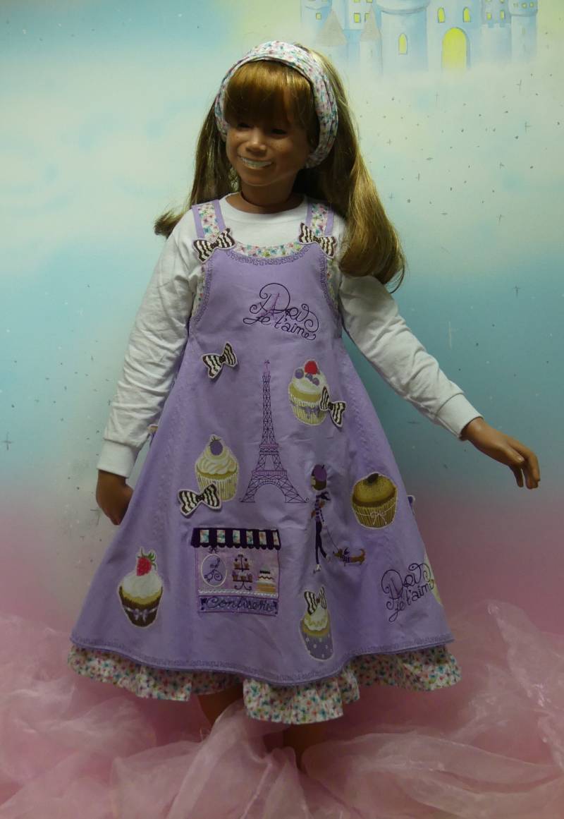 2Teile Kleid Feliz Gr. 86-140 Je T'aime Paris Love Cupcake Törtchen Eifelturm Frankreich Flieder Lila Unikat Feenkleiddesign von FeenkleidDesign2020