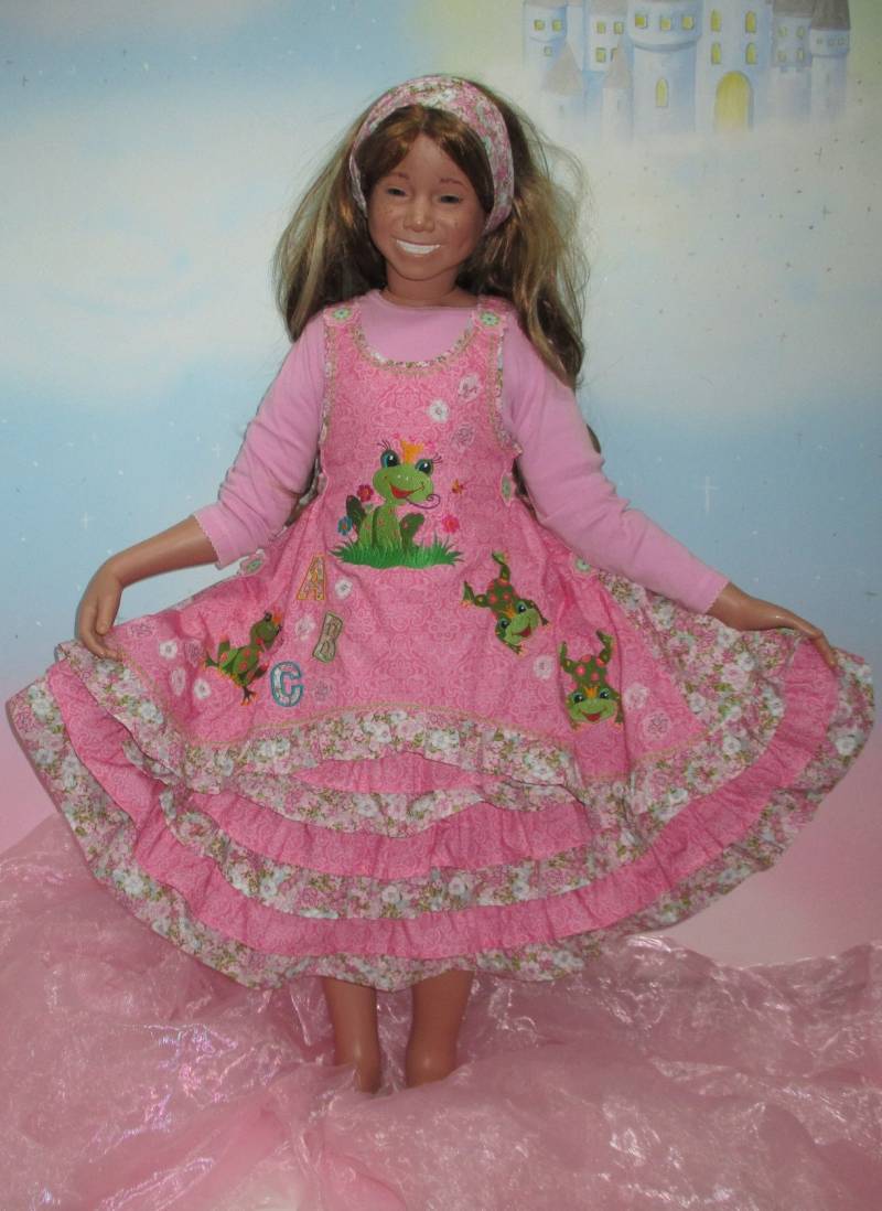 Kleid Gr. 86-140 Frosch Abc König Froschi Frösche Froggy Rosa Grün Türkis Rüschenkleid Einschulung Unikat Handmade Feenkleiddesign von FeenkleidDesign2020