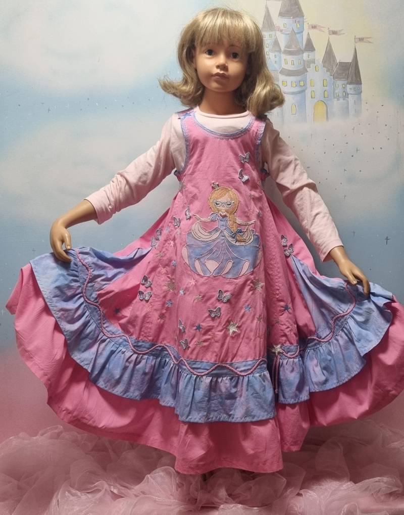 2Teile Kleid Gr.86-140 Prinzessin Schmetterling Rosa Blau Rüschenkleid Einschulung Unikat Handmade Feenkleiddesign von FeenkleidDesign2020
