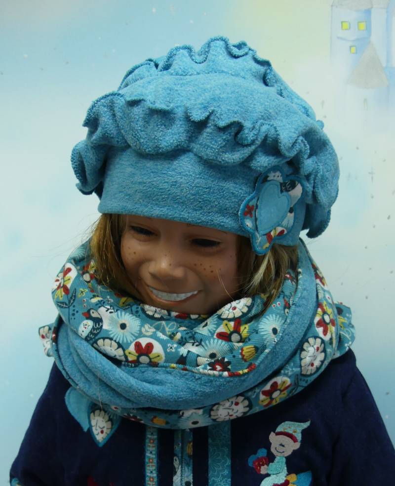 2Teile Xl Loop Schal Schlingschal Mütze Beanie Sabato Winter Fleece Babyfeincord Türkis Rostrot Unikat Handmade Feenkleiddesign von FeenkleidDesign2020