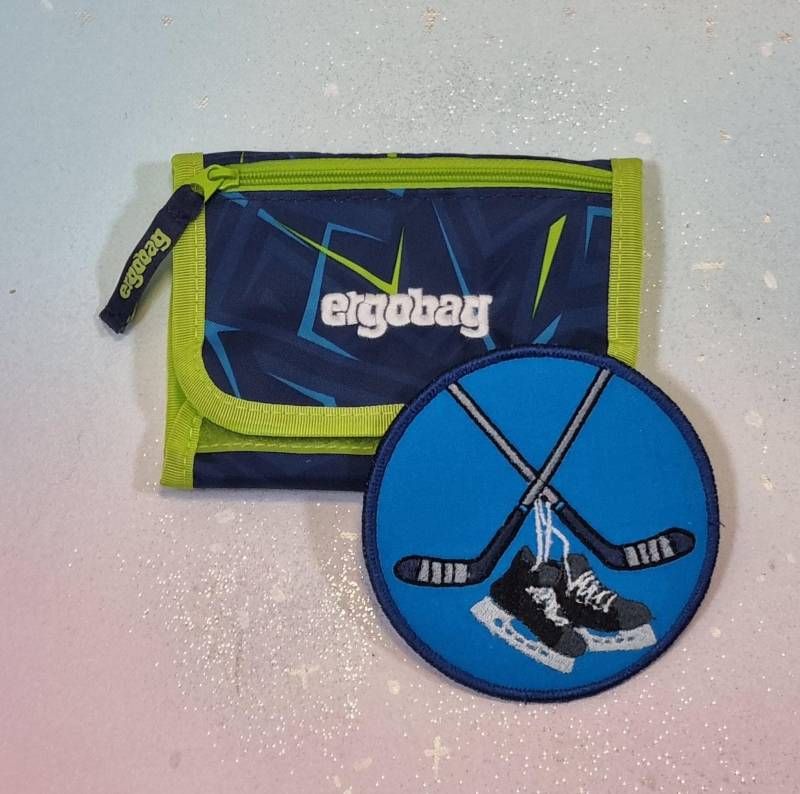 Klettie Patch 10 cm Eishockey Schläger Spieler Für Magnet Lasche Schulranzen Blau Schultüte Einschulung Handgefertigt Feenkleiddesign von FeenkleidDesign2020