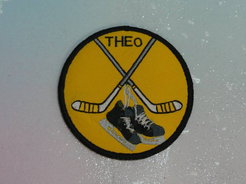 Klettie Patch 10 cm Eishockey Schläger Wunsch Name Für Magnet Lasche Schulranzen Schultüte Einschulung Handgefertigt Feenkleiddesign von FeenkleidDesign2020