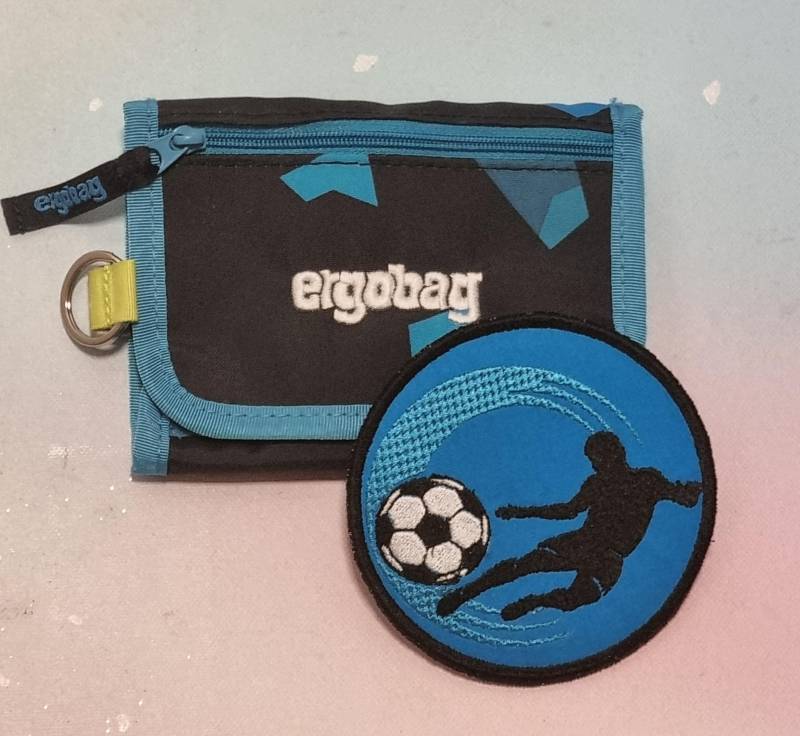 Klettie Patch 10cm Fußball Schulkind Wunsch Für Magnet Blau Schwarz Schulranzen Applikation Schultüte Einschulung Feenkleiddesign von FeenkleidDesign2020