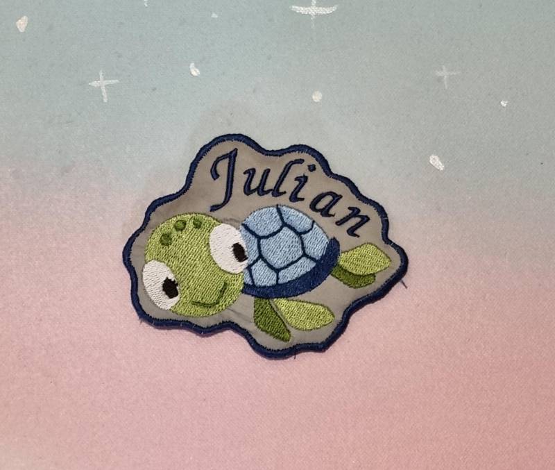 Klettie Patch 11-13 cm Schildkröte Turtel Blau Grün Schulkind Für Magnet Schulranzen Applikation Einschulung Feenkleiddesign von FeenkleidDesign2020