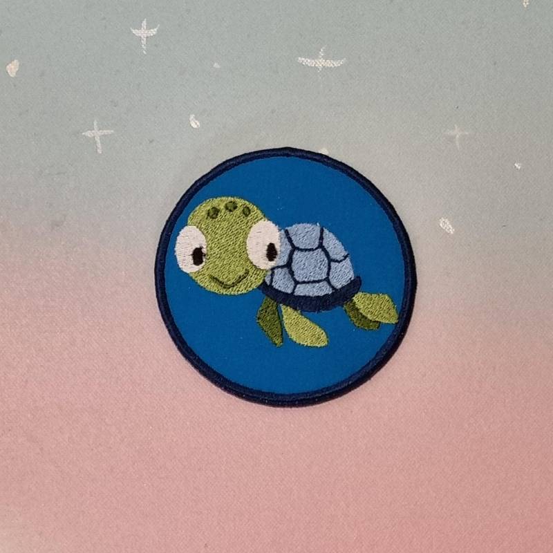 Klettie Patch 11 cm Schildkröte Turtel Blau Grün Schulkind Für Magnet Schulranzen Applikation Einschulung Feenkleiddesign von FeenkleidDesign2020