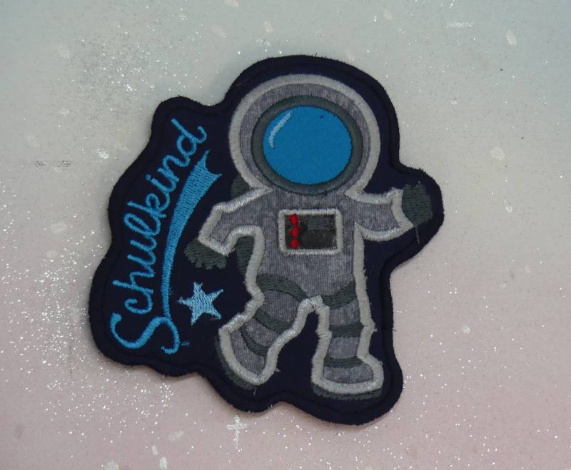 Klettie Patch 12-13cm Astronauten Weltraum Blau Schulkind Wunsch Für Magnet Schulranzen Applikation Schultüte Einschulung Feenkleiddesign von FeenkleidDesign2020