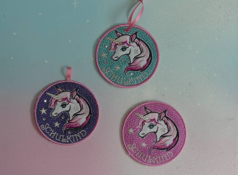Klettie Patch 13cm Schulkind Einhorn Wunsch Für Magnet Schulranzen Applikation Schultüte Einschulung Handgefertigt Unikat Feenkleiddesign von FeenkleidDesign2020