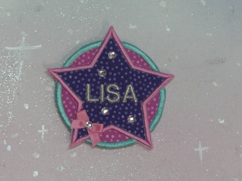 Klettie Patch 7+8+10 cm Schulkind 2024 Wunsch Name Für Magnet Schulranzen Beere Stern Schultüte Einschulung Handgefertigt Feenkleiddesign von FeenkleidDesign2020