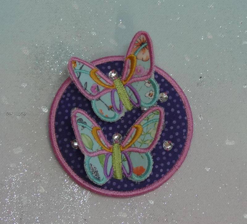 Klettie Patch 9cm Schmetterling Wunsch Für Magnet Schulranzen Applikation Lila Schultüte Einschulung Handgefertigt Unikat Feenkleiddesign von FeenkleidDesign2020