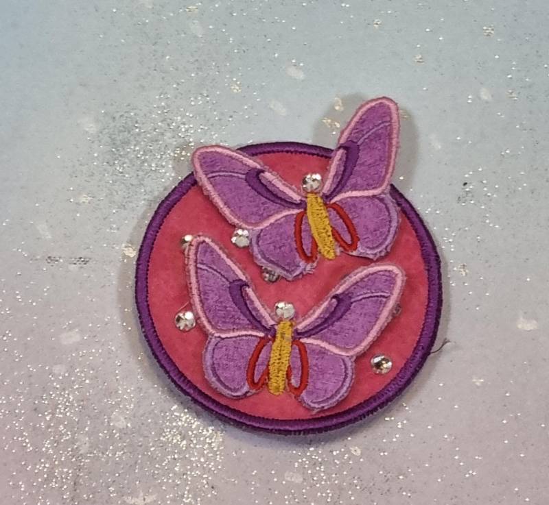Klettie Patch 9cm Schmetterling Wunsch Für Magnet Schulranzen Applikation Rot Lila Rosa Schultüte Einschulung Handgefertigt Feenkleiddesign von FeenkleidDesign2020
